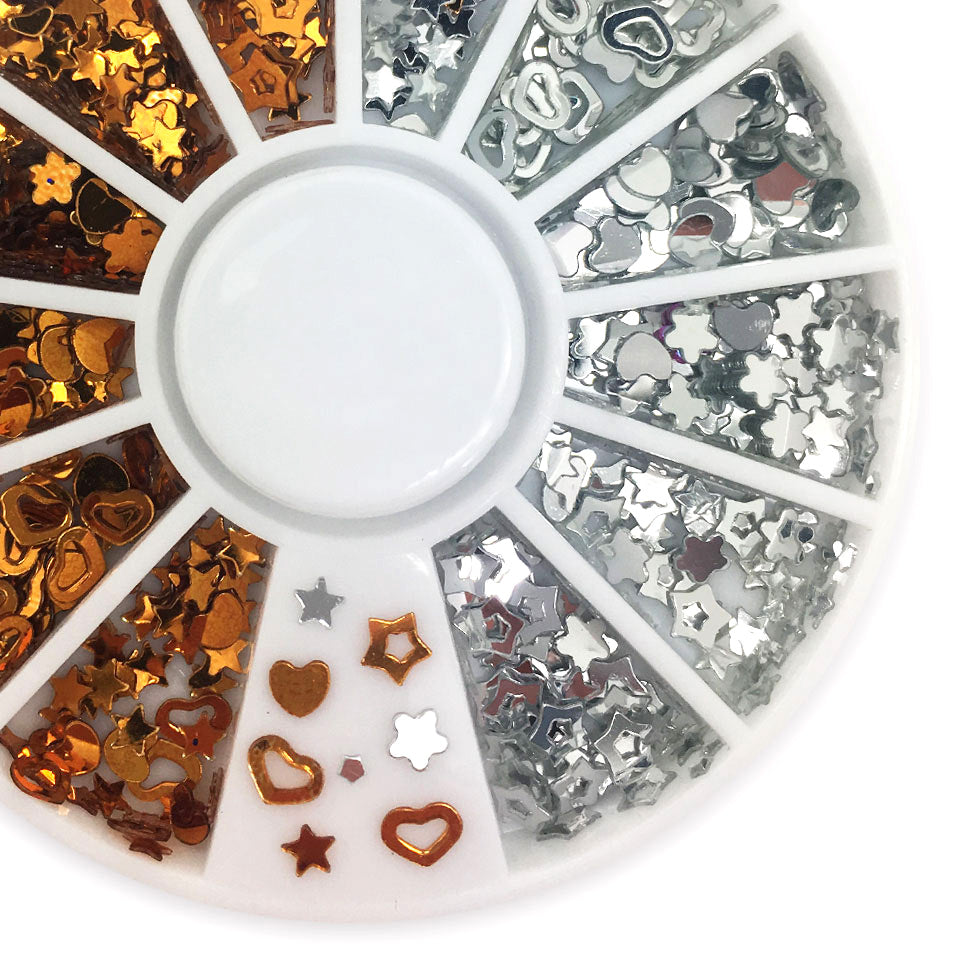 Dark Gold + Silver Nail Sequins - £1 as Colours Mixed Up. Lovely shiny shapes.