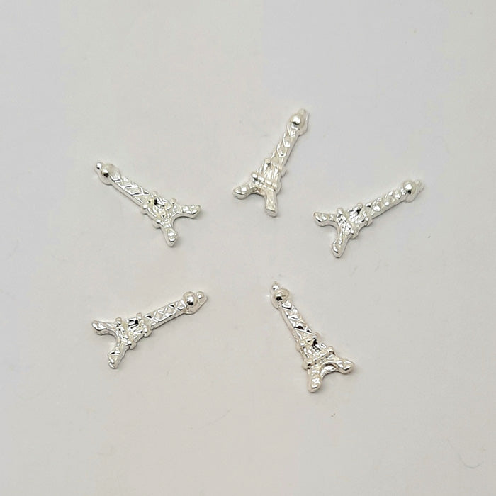Eiffel Tower Nail Charms x 4, Gold or Silver