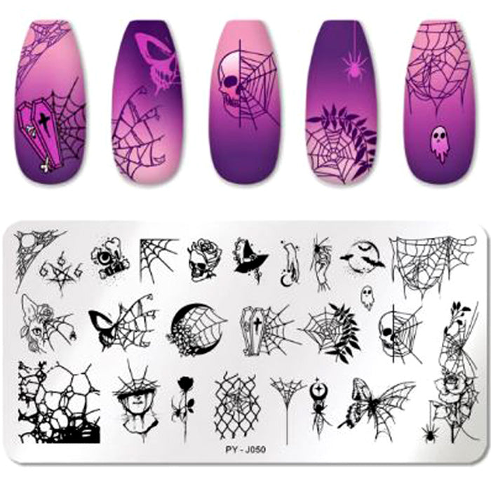 Spooky Webs Halloween Nail Stamping Plate, fabulous designs.