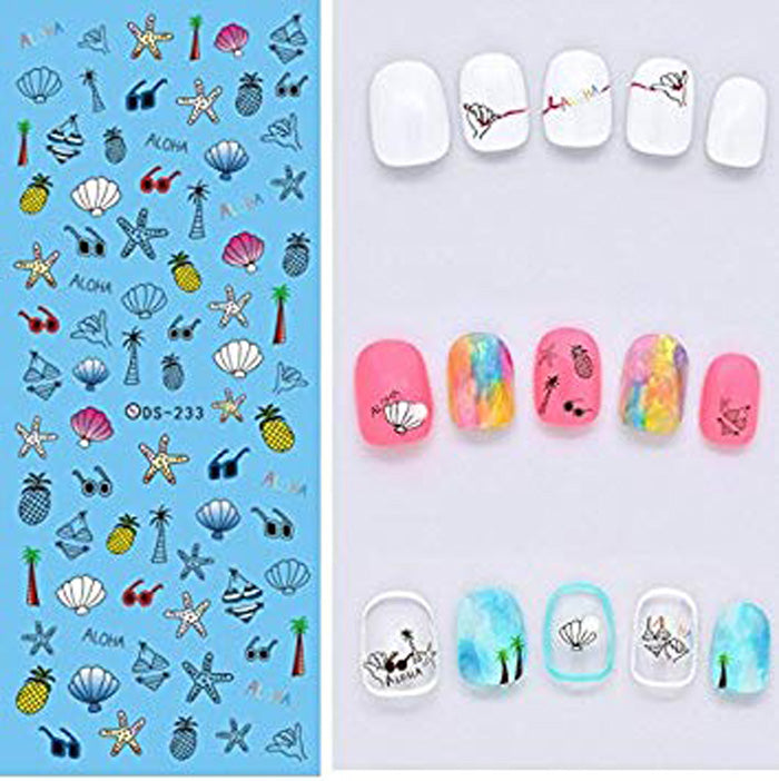Beach Holiday Nail Water Decals. Lots of lovely beach holiday designs.