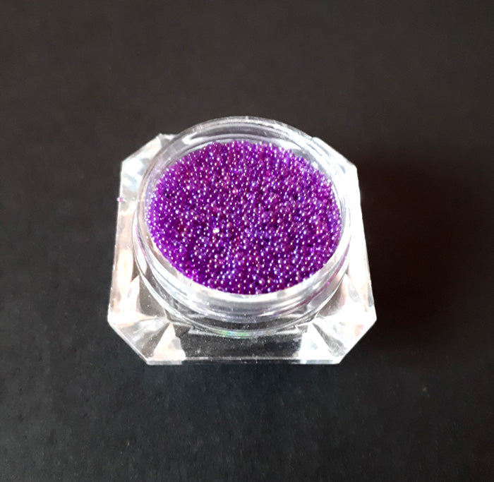 Tiny Nail Caviar Beads, Purple, beautiful glassy beads.