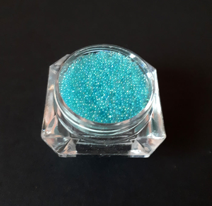 Tiny Nail Caviar Beads, Teal, beautiful glassy beads.