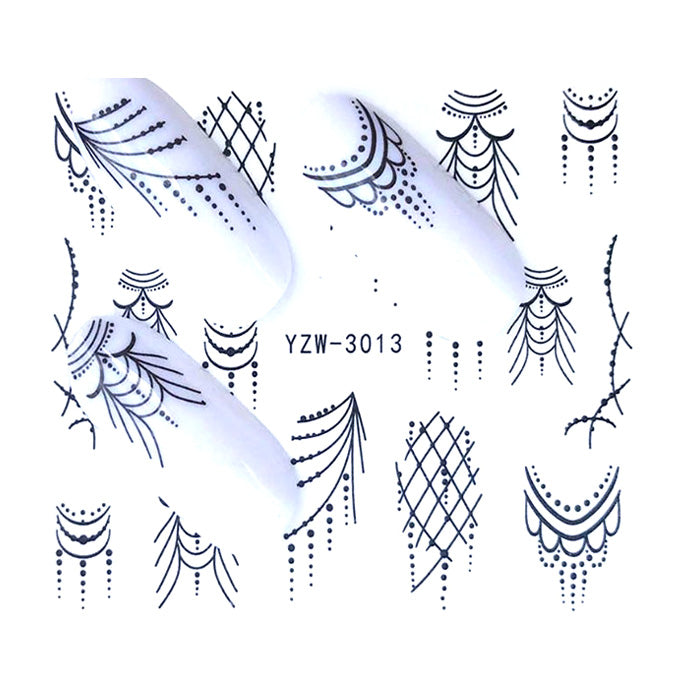 Black Droplets Design Nail Decals, lovely designs.