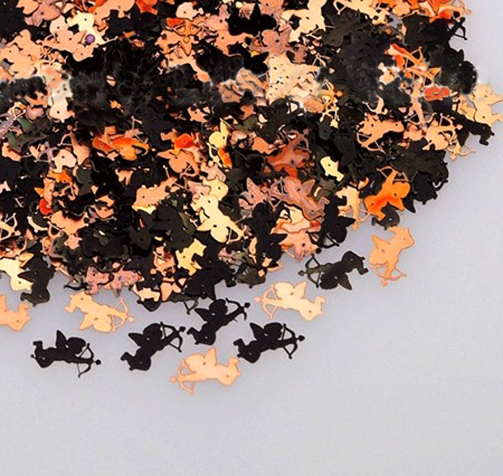 Little Black Cupids Nail Slices x 20. Cute tiny metal cupids.