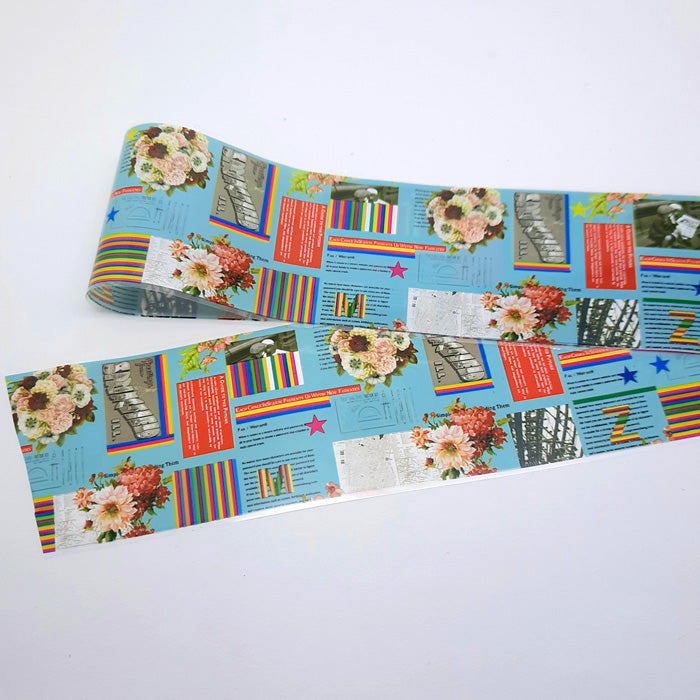 Blue Newsprint Nail Foil. Perfect for funky nail designs.