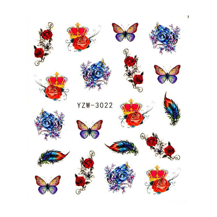 Butterfly, Rose + Crown Nail Decals. Beautiful designs, and very popular.