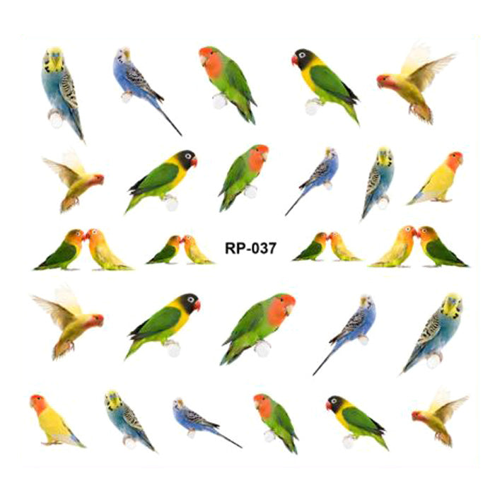 Budgie + Love Birds Nail Water Decals, adorable!