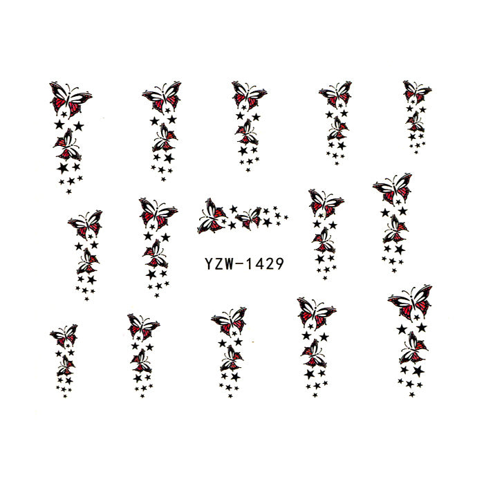 Butterflies + Stars Nail Decals, beautiful.
