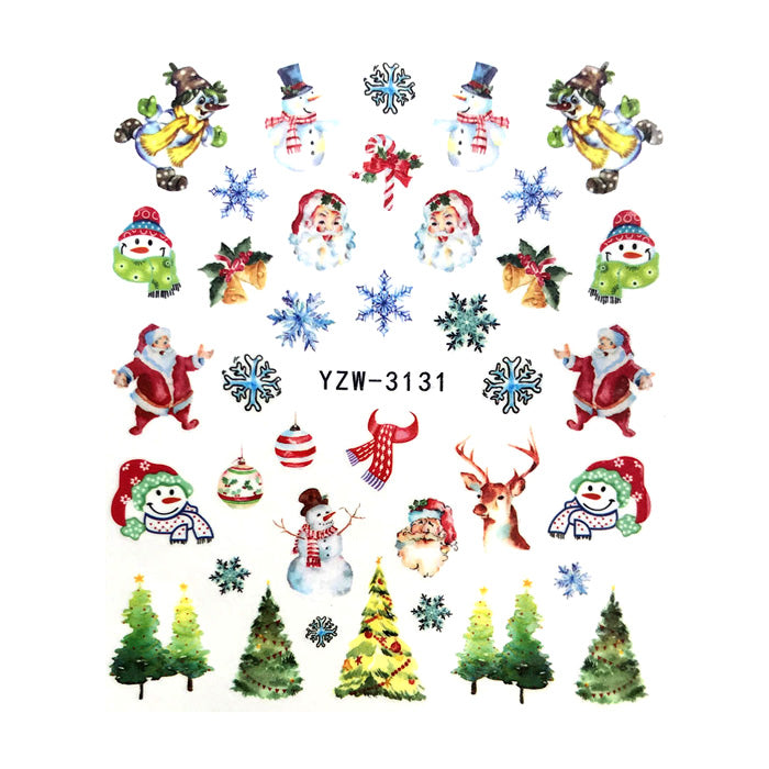 Santa + Snowflake Christmas Nail Decals, really cute designs.