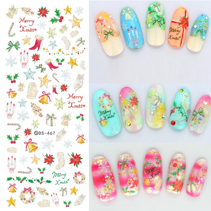 Christmas Nail Water Decals, a wonderful variety of fun festive designs.