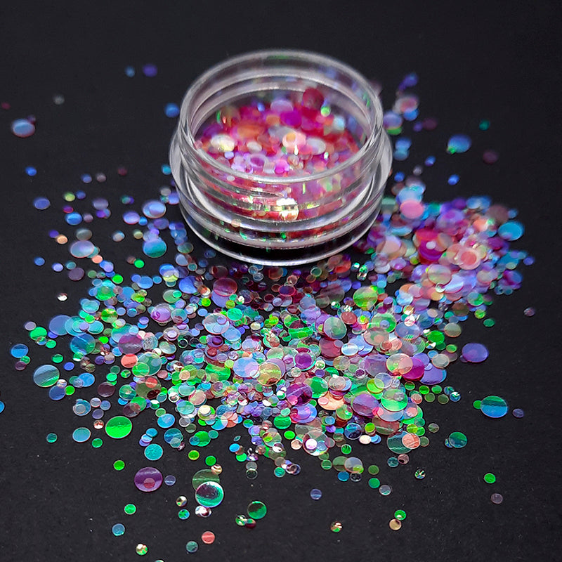 Clear Pink/Orange Dot Nail Glitter, so pretty.