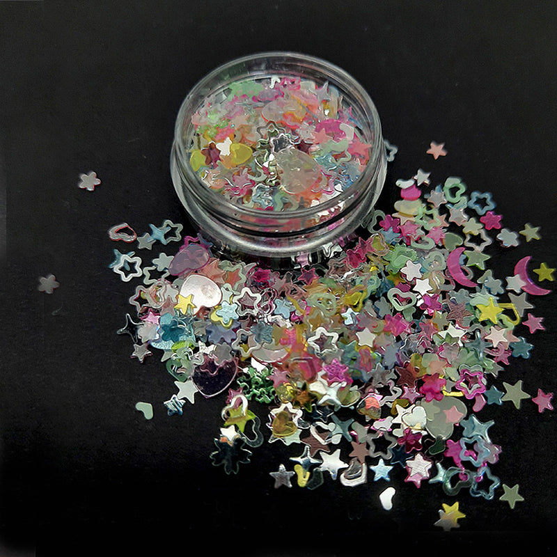Confettis colorés à paillettes pour ongles
