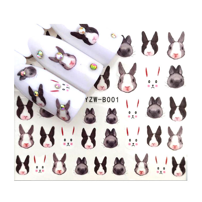Cute Rabbit Water Decals. Lots of bunny faces.
