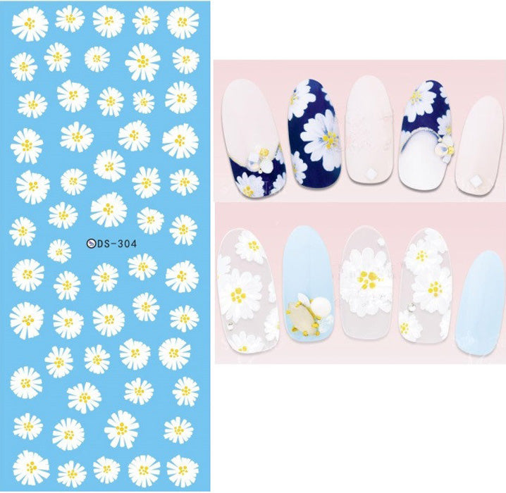 Daisy Flower Nail Water Decals. Really cute daisies.
