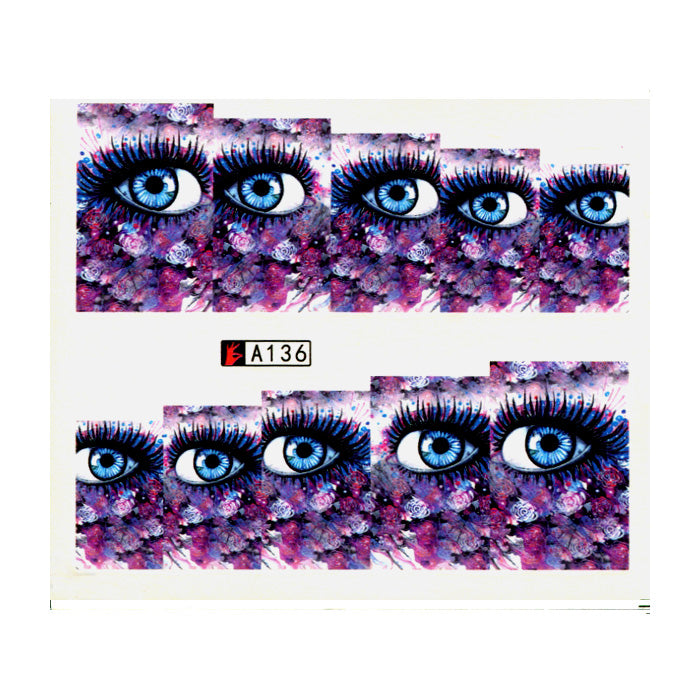 Eye Nail Art Water Decals. Wonderful eye designs, great for Halloween nails.
