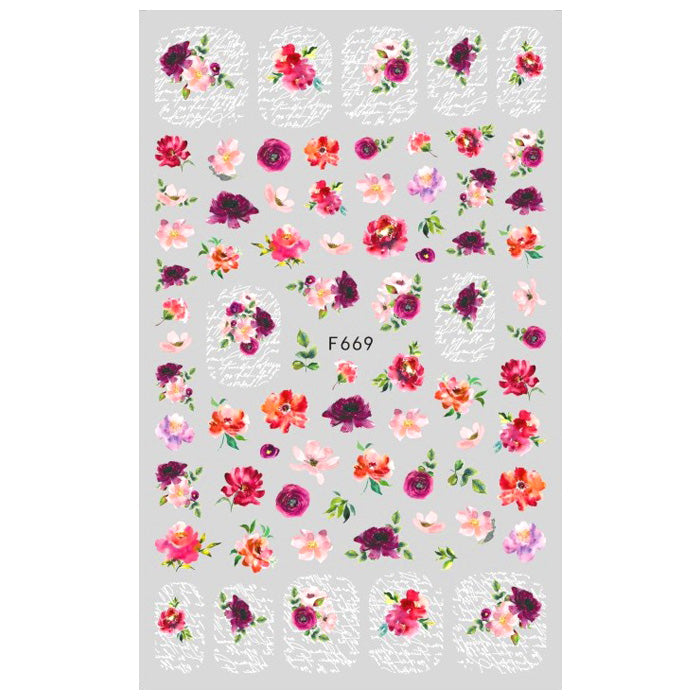 Red + Pink Roses Nail Stickers, the most beautiful roses. Very easy to use.