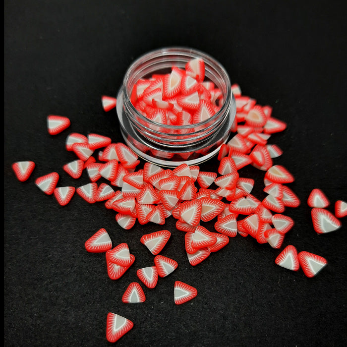 Fimo Fruit Nail Slices, Strawberries, Cute strawberry slices for your Summer fruity nails.