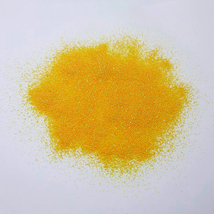 Flash Nail Glitter, Mustard. A sparkly dark yellow glitter.