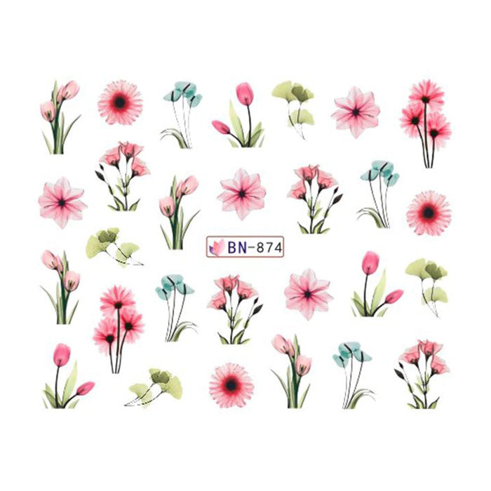 Flower Bunches Nail Water Decals. These flowers are so adorable.
