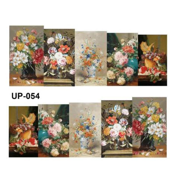 Flowers in Vases Nail Water Decals. These are beautiful designs, like oil paintings.