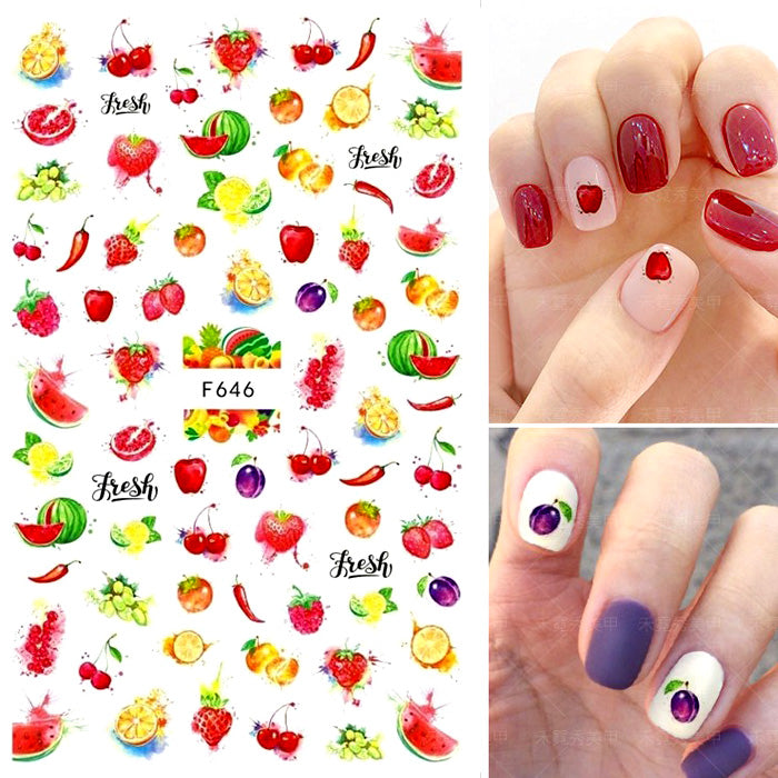 Fruity Nail Art Stickers, a wonderful selection of mixed fruits, and so easy to use.