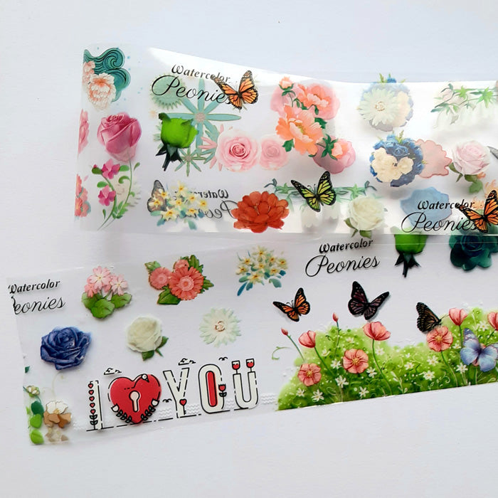 I Love You Nail Art Foil. Such a beautiful foil, covered in flowers and butterflies and the words 'I love you'. Clear backing.