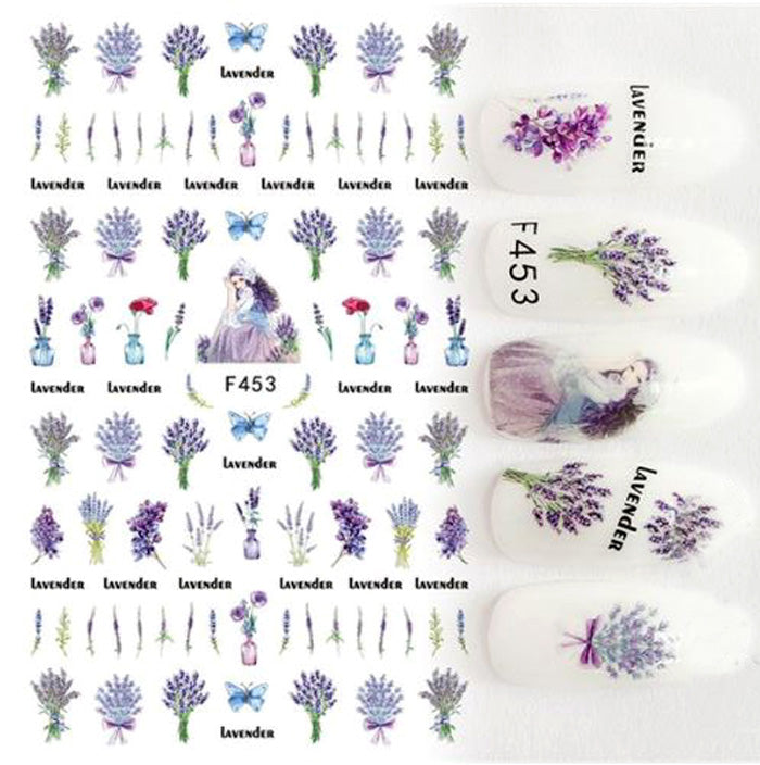 Lavender Nail Stickers. Beautiful designs, and these stickers are so easy to use.