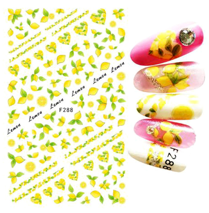 Self-Adhesive Lemon Nail Stickers. Beautiful lemons for your Summer fruity nails, and so easy to use.