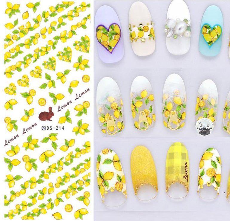 Lemons Nail Water Decals. So many gorgeous lemon designs, perfect for your Summer nail designs.