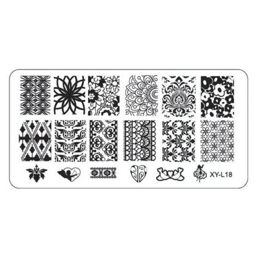 Plastic Nail Stamping Plate, Love Birds