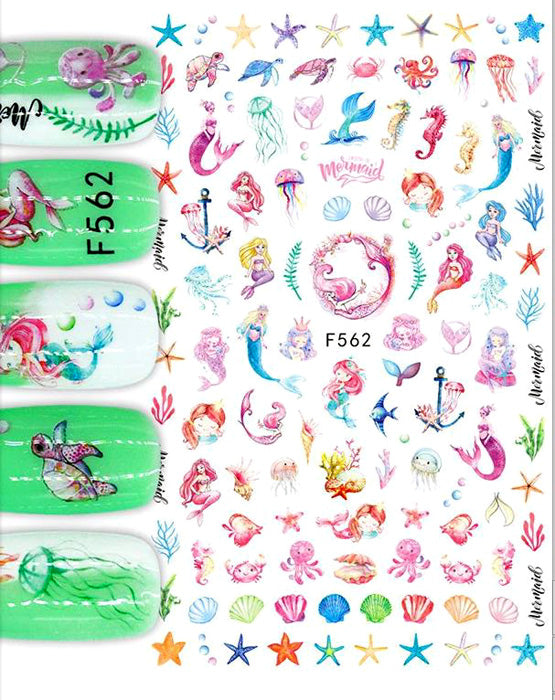 Mermaid Self Adhesive Nail Stickers, beautiful designs, and so easy to use.