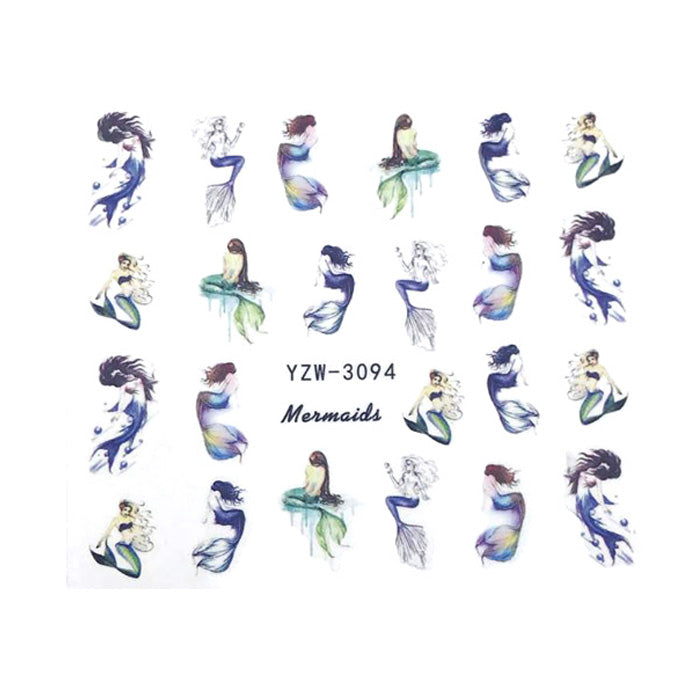 Mermaid Nail Art Water Decals. Beautiful mermaids, adorable.