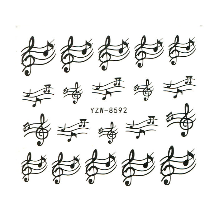 Musical Notes Nail Water Decals. These designs are wonderful, and a must for any music related nail designs.