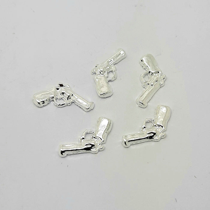 Gun Nail Charms x 5, Gold or Silver