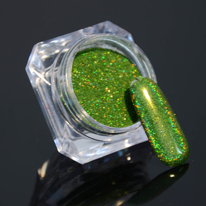 Holo Laser Nail Glitter Powder, Green