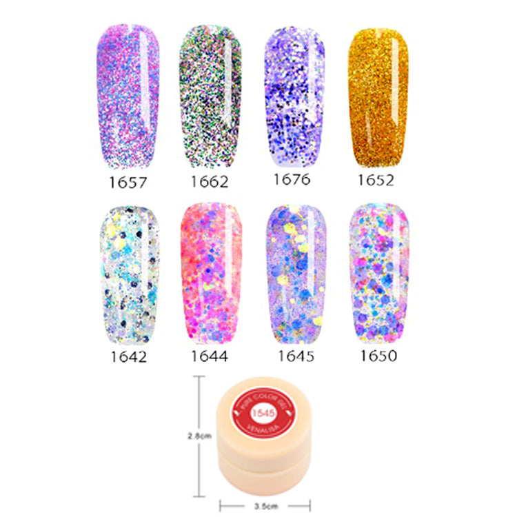 Our fabulous range of glitter painting nail gel.