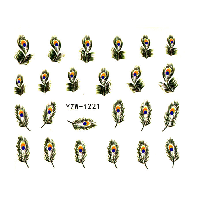 Peacock Feather Nail Water Decals, these are gorgeous.