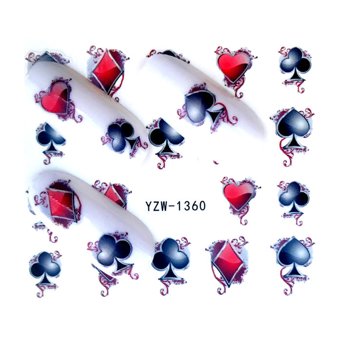 Playing Card Ace Nail Water Decals, wonderful designs, so cool.