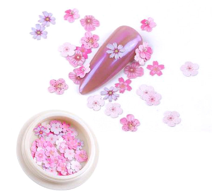 Pink Flowers Nail Slices, sweet little flowers