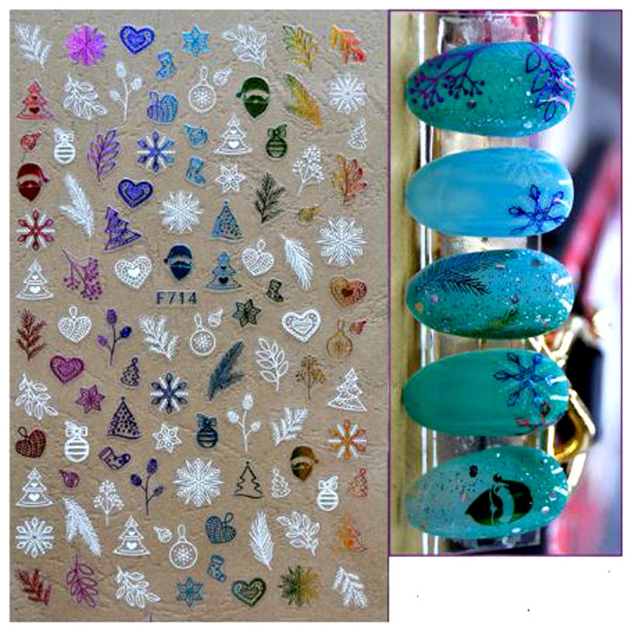 Rainbow Christmas Stickers F714. Beautiful colourful designs, and so easy to use.
Sticker sheet measures approx 7.5cm x 12.25cm.