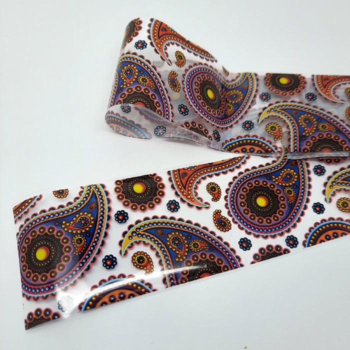 Vintage Retro Nail Transfer Foil, large paisley designs.