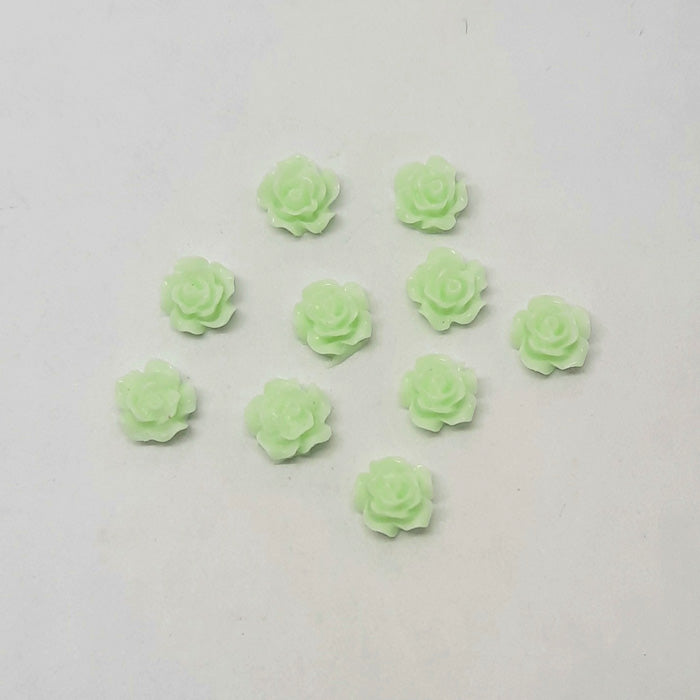 Rose Nail Charms, Light Green. Beautiful roses in the softest green. Other colours also available.