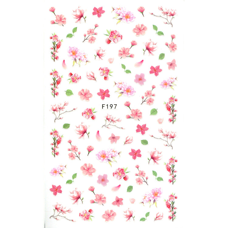Self-Adhesive Pink Flowers Nail Stickers, very beautiful and so easy to use.