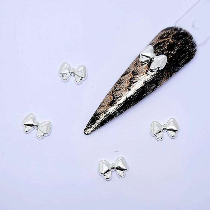 Silver Bow Nail Art Charms x 4, gorgeous bows.