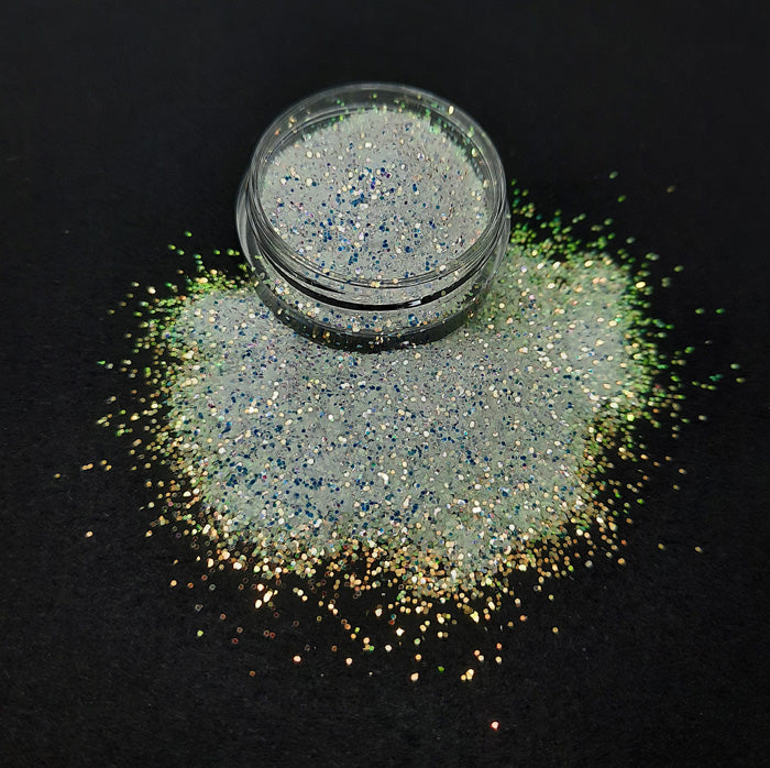 Paillettes pour ongles blanches, argentées