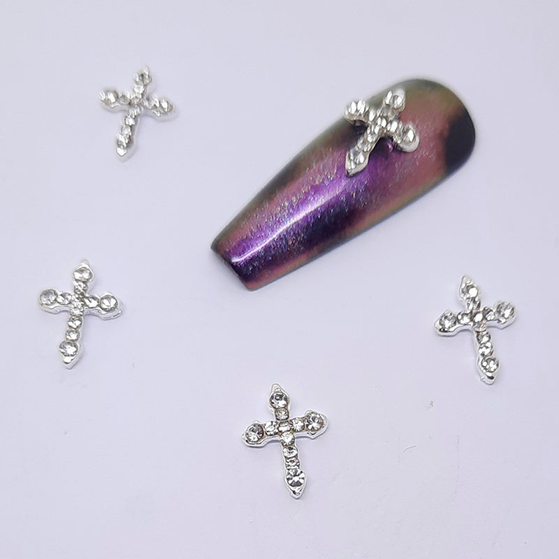 Beautifully sparkly diamante cross nail art charms.