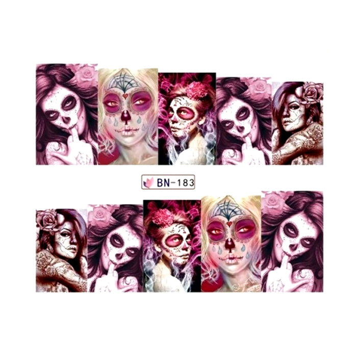 Scary Lady Halloween Nail Decals, perfect for Halloween nails, but not just for Halloween, they're so cool.