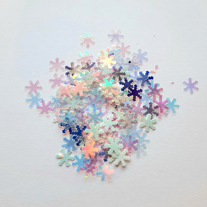Petits flocons de neige irisés pailletés pour ongles