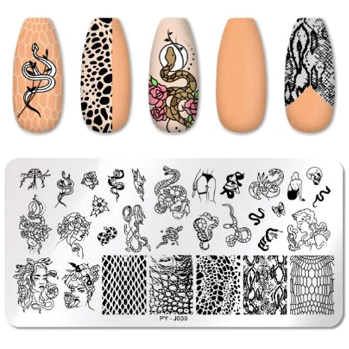 Snakes + Serpents Nail Stamping Plate