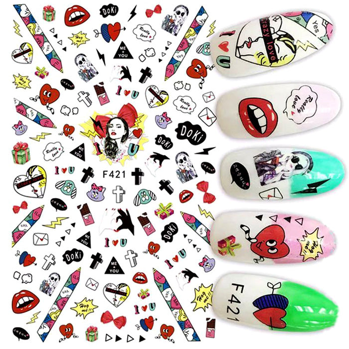 Spooky Graffiti Nail Stickers, wonderful designs, and so easy to use.